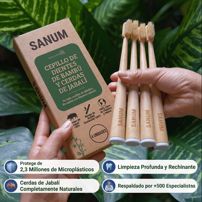 Cepillo de dientes ecológico PRIMAL (paquete de 4)